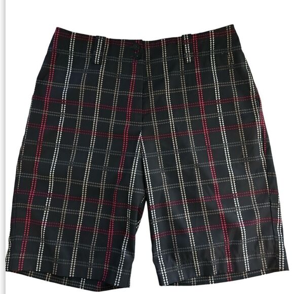 Nike Golf Nike FitDry Black Pink Plaid Shorts Size 6 - Picture 1 of 12